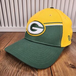 Green Bay Packers New Era 39thirty 2023 NFL Sideline Hat Sz L/XL Green Gold Mesh